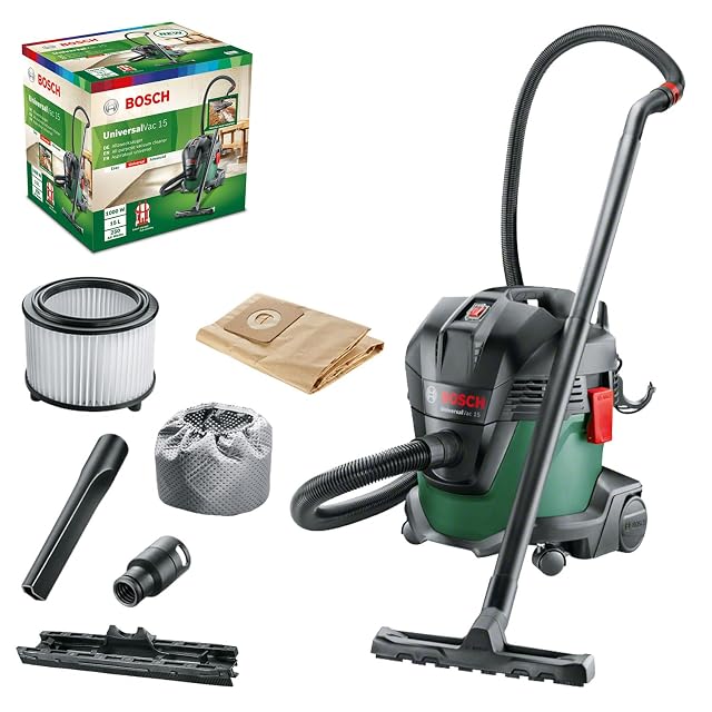 Bosch UniversalVac 15 Nass- und Trockensauger mit Papierfilterbeuteln, Produktfoto