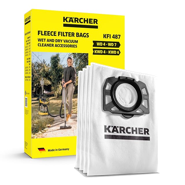 Kärcher KFI 487 dreilagige Vliesfilterbeutel, Viererpackung, Produktfoto