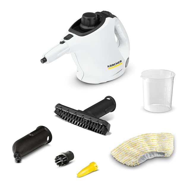 Kärcher SC 1 Handdampfreiniger mit Powerdüse und Rundbürste, Produktfoto