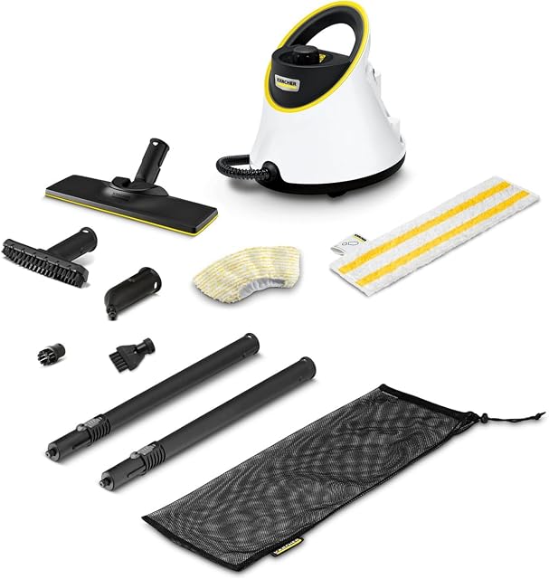 Kärcher SC 2 Deluxe Dampfreiniger mit EasyFix-Bodenset und drei Düsen, Produktfoto